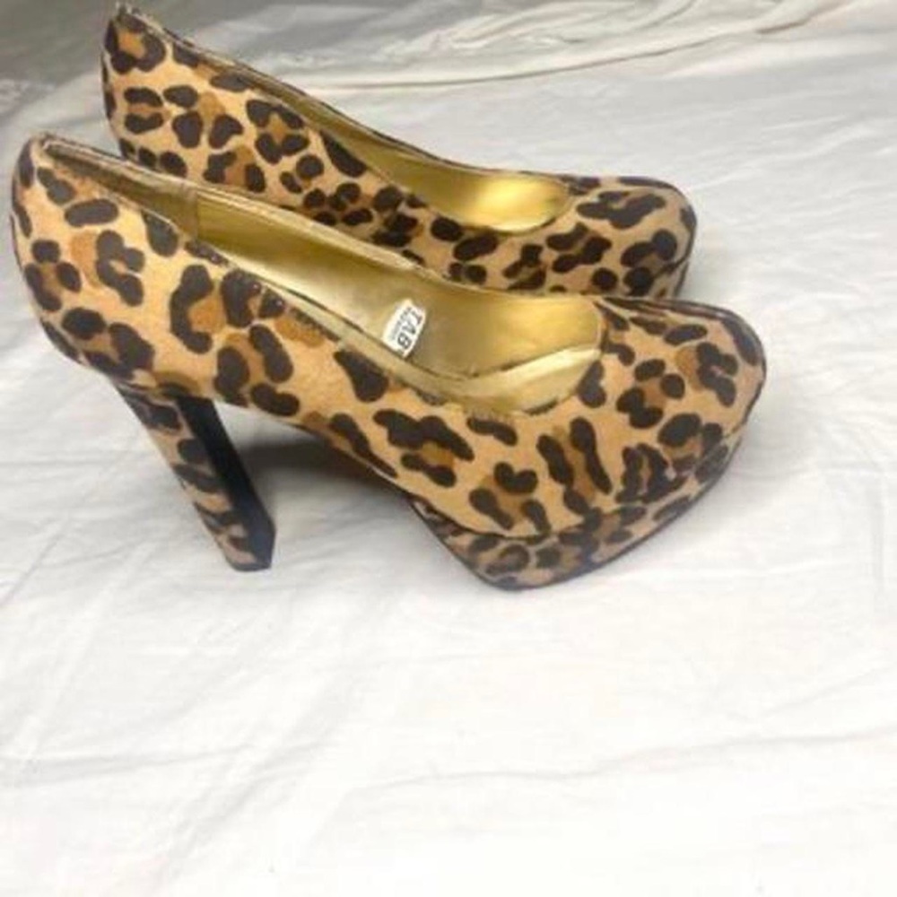 Cheetah print platform heels